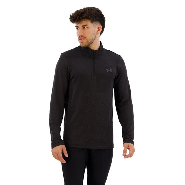 Men's  Under Armour  Seamless Stride ¼ Zip Black / Reflective XXL