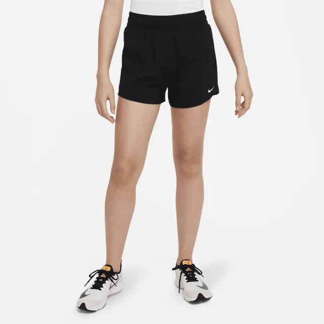 Nike Dri-Fit Big Kids High Waisted Woven Shorts Girls - Black