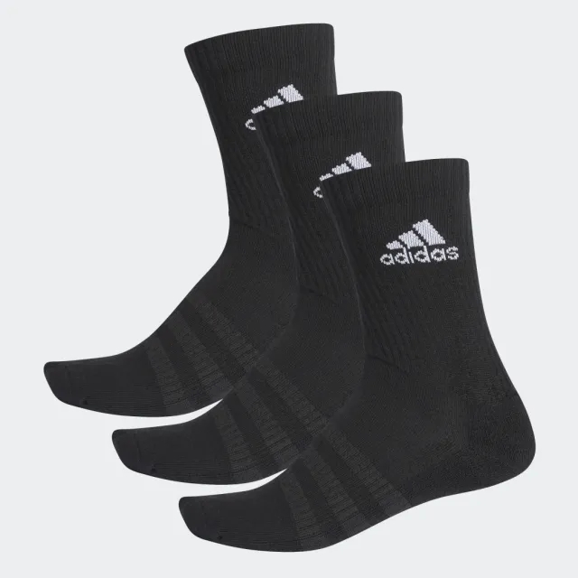 adidas Essentials Cush Crew Sports Socks 3 Pack - Black, White