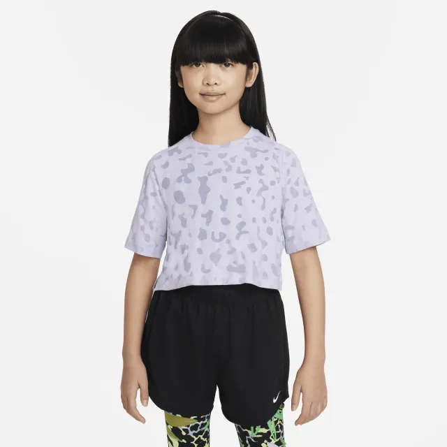 Nike Older Girls Dri-fit One Mesh Detail Boxy T-shirt - Light Purple, Light Purple