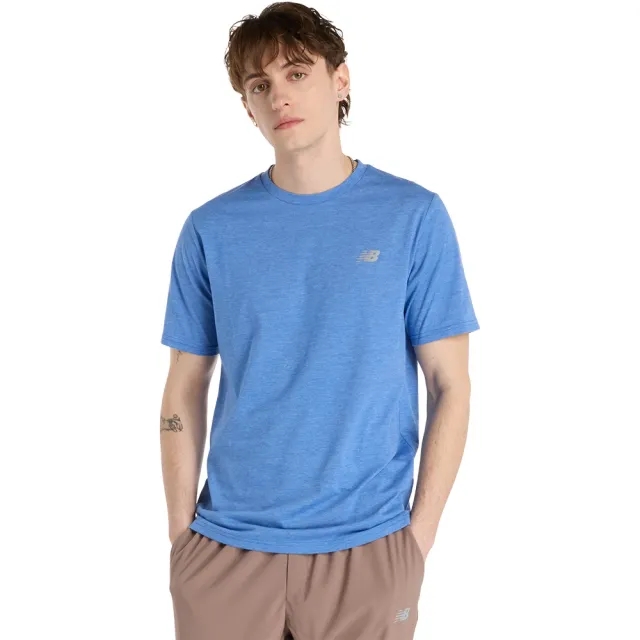 New Balance Men's Lightweight Sports T-Shirt, Olivine Heather