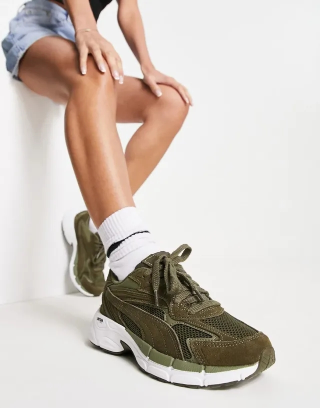 Puma Teveris Nitro Trainers In Khaki-Green