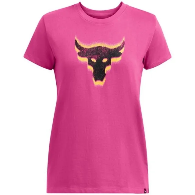Under Armour Women's Project Rock Underground Core T-Shirt Astro Pink / Black XS
