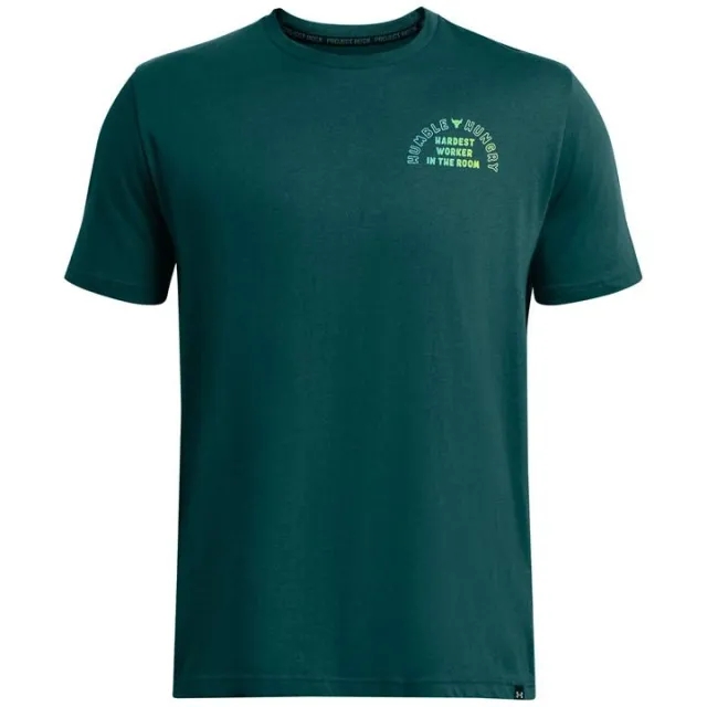 Under Armour Men's Project Rock H&H Graphic Short Sleeve Hydro Teal / Radial Turquoise / High Vis Yellow XL