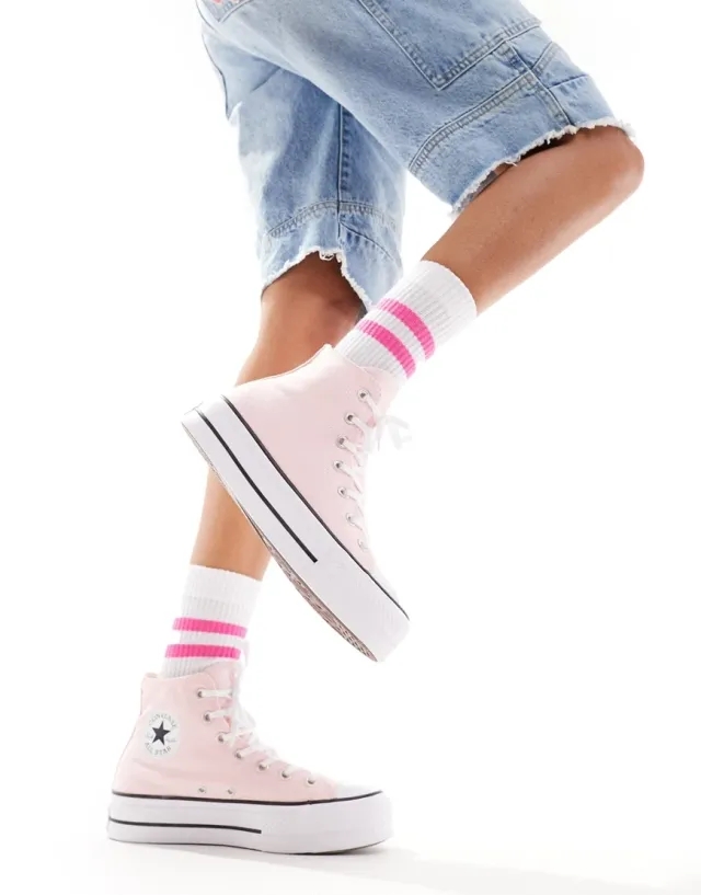 Converse Ctas Lift Platform High Women Shoes - Pink