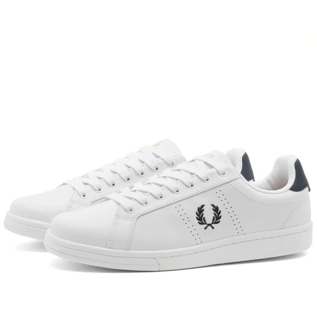 Fred Perry B721 Leather Trainers In White