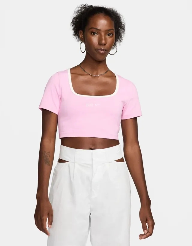 Nike Womens NSW Trend Square T-Shirt - Pink - Size L - Pink