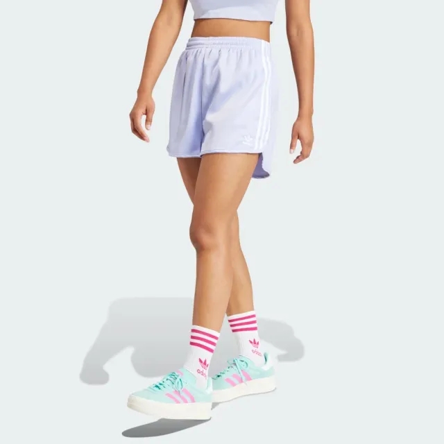 Adidas Originals Three Stripe Sprinter Shorts In Lilac-Purple