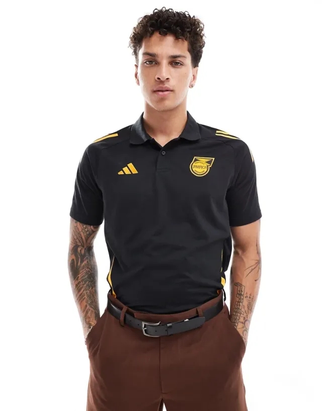 Adidas Jamaica 24/25 Short Sleeve Polo  - Black