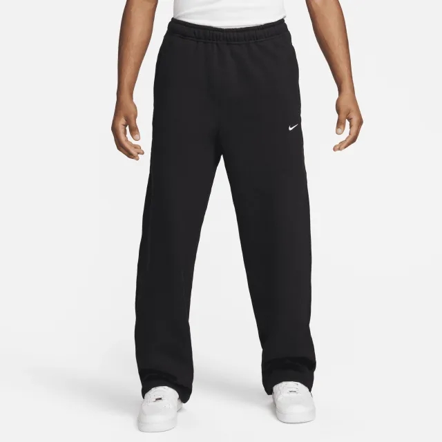 Nike Solo Swoosh Men's Open-Hem Fleece Trousers - Black - Fleece