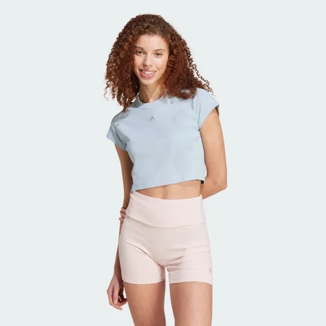 adidas Women Lounge Ribbed Crop Tee