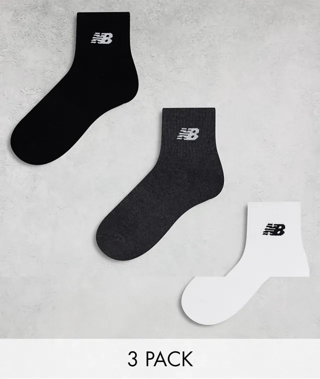 New Balance Logo Mid Sock 3 Pack In Multi