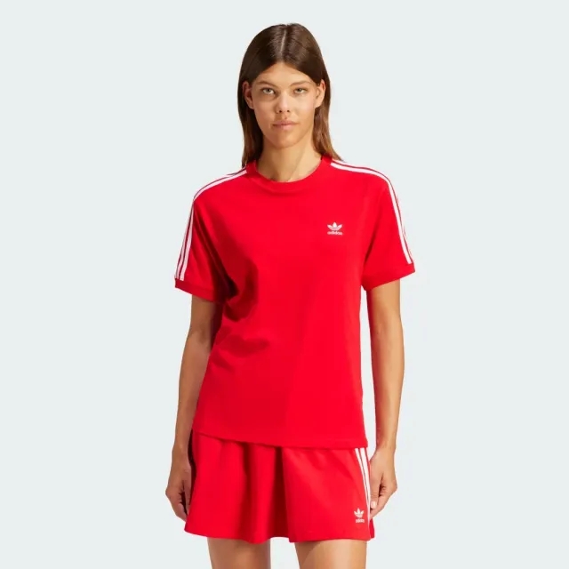 Adidas Originals 3-Stripes Tee In Red