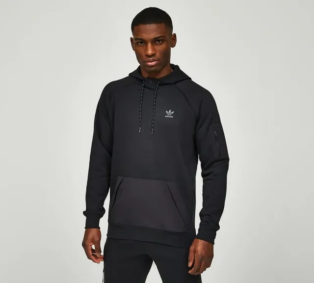 adidas Originals Future Road Hybrid Overhead Hoodie - Black - Size S - Black