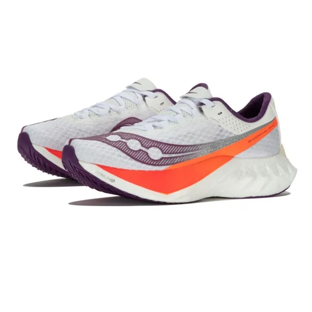 Saucony Endorphin Pro 4 Competition Running Shoe Women - White, Coral