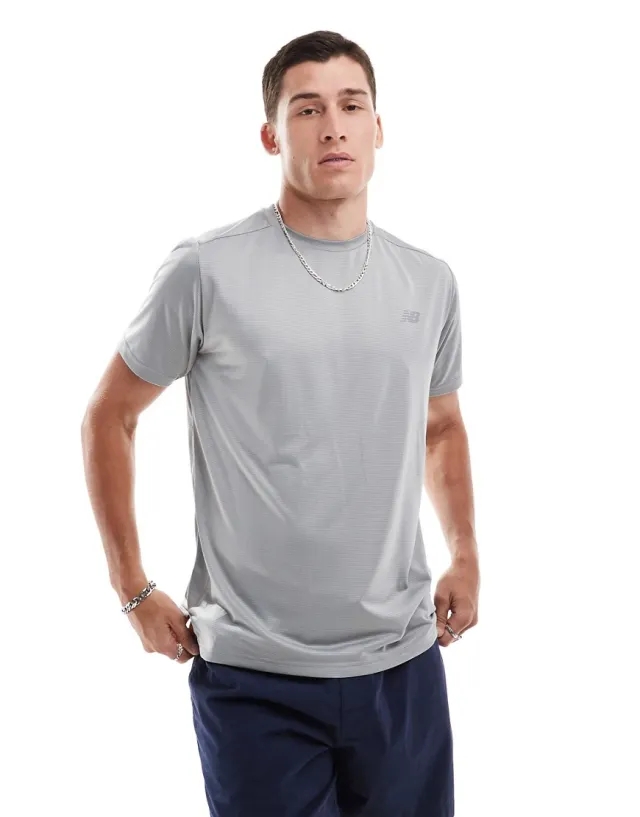 New Balance Essential Run T-Shirt - Grey - Mens