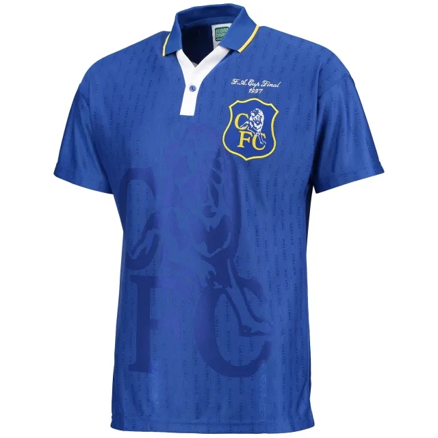 Scoredraw Retro Chelsea Mens SS Home FA Cup Final Shirt 1997/98