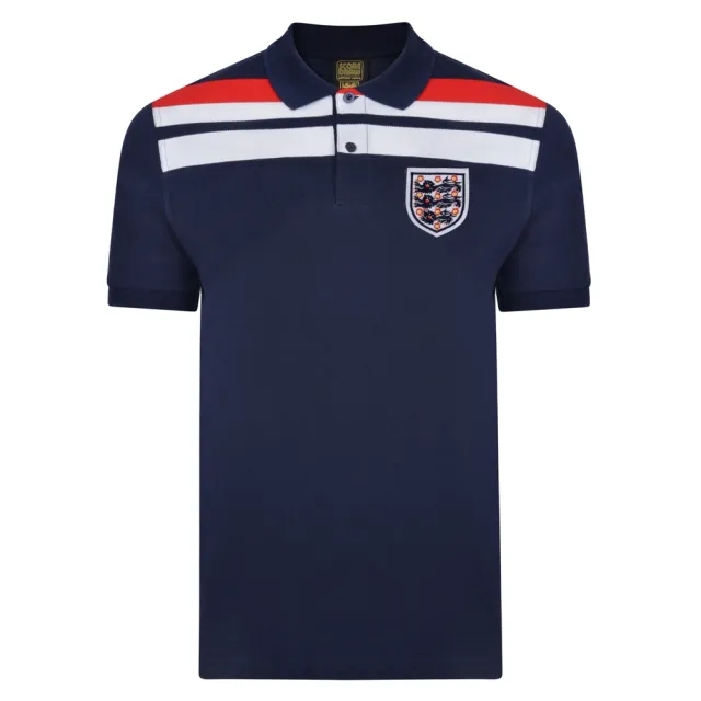 Score Draw England 1982 Empire Navy Polo shirt