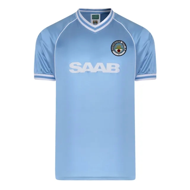 Score Draw Manchester City Mens SS Home Shirt 1982/83