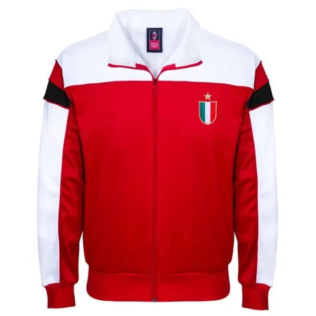 AC Milan 1988 Retro Football Track Jacket Men's Red Made By: Score Draw
