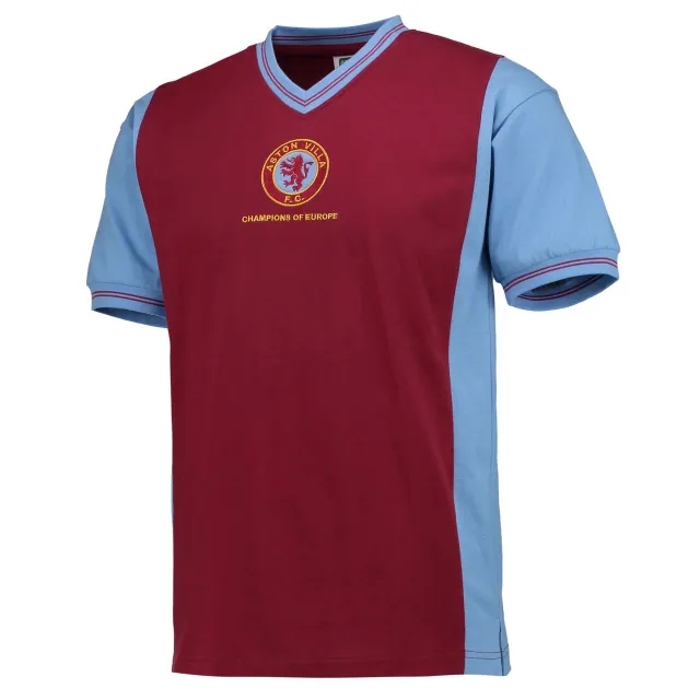 Score Draw Aston Villa Mens SS Home European Shirt 1982/83