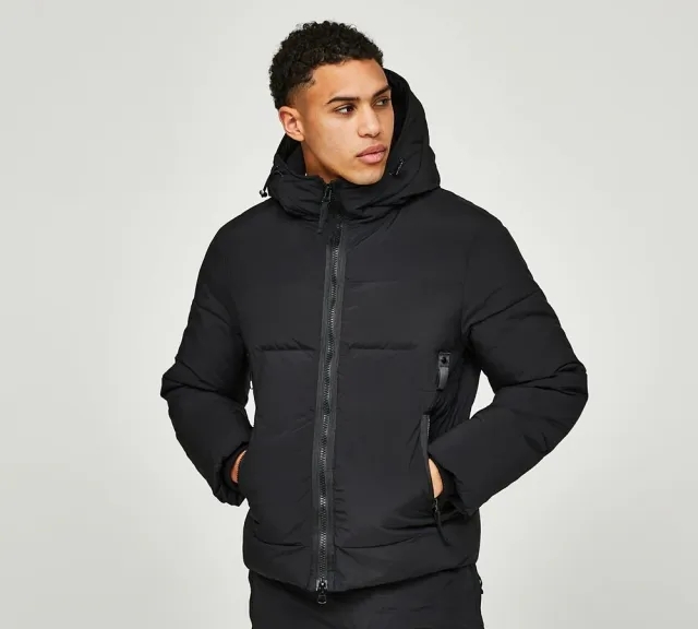 SIARR Utility Padded Jacket - Black - Size XL - Black