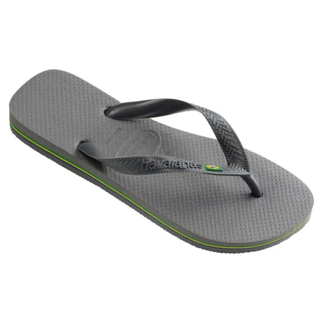 Havaianas Brasil Logo Flip Flop - Grey - Size 6/7 - Grey