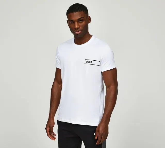 Boss Logo Crew Neck T Shirt - White
