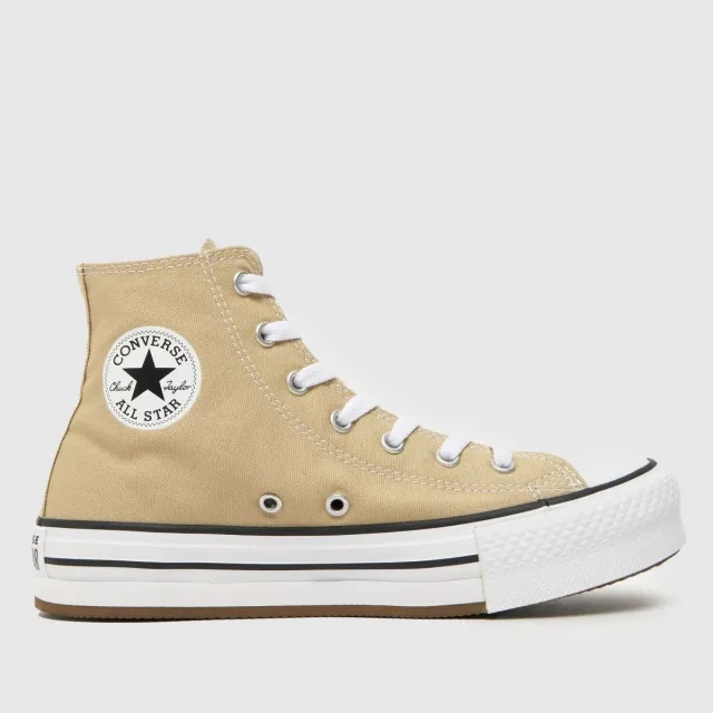 Converse Junior Chuck Taylor All Star Lift EVA Hi Trainer - Tan - Size 4.5 - Tan