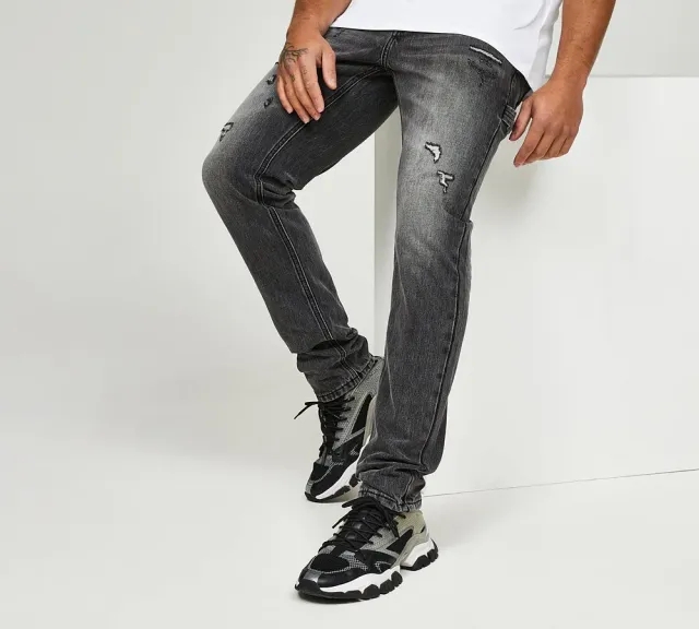 Alessandro Zavetti Vandalo Loose Fit Denim Jean - Grey Wash