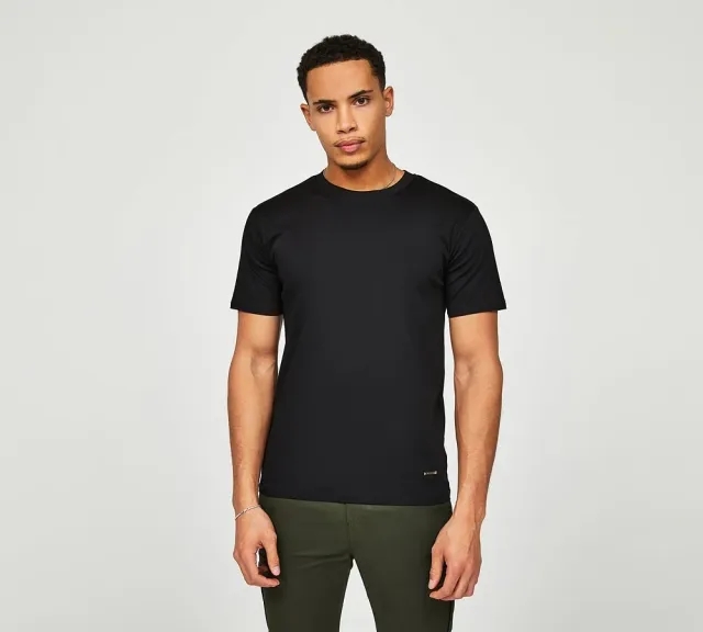 Belier Short Sleeved Mercerised Premium T-Shirt - Black - Size M - Black
