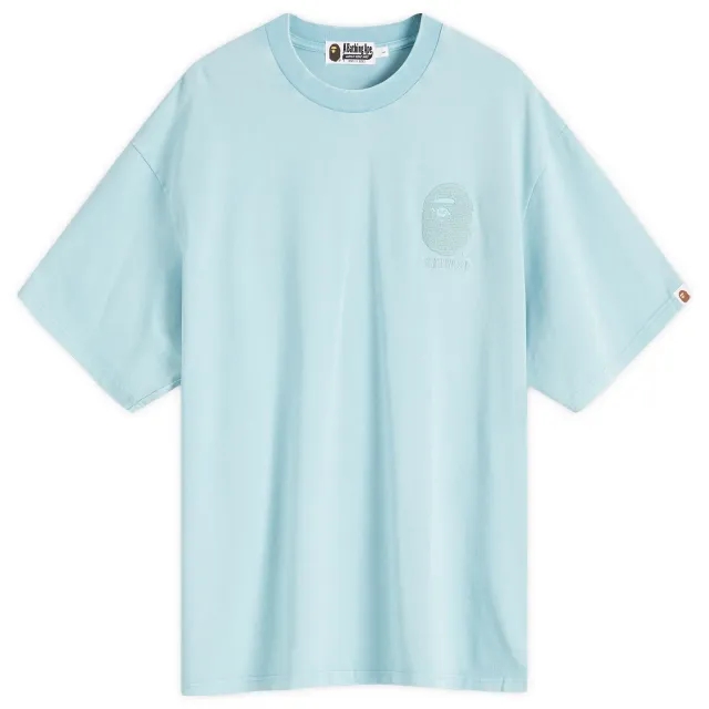 A Bathing Ape Men's One Point Acid Wash T-Shirt Blue