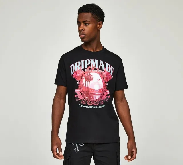 Dripmade Paradise Boxy Fit T-Shirt - Black - Size XS - Black