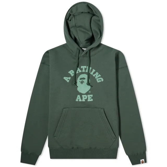 A Bathing Ape Women's College Pullover Hoodie Green
