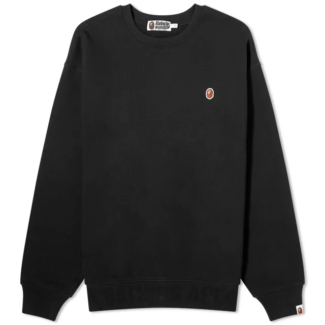 A Bathing Ape Men's Ape Head One Point Crewneck Black