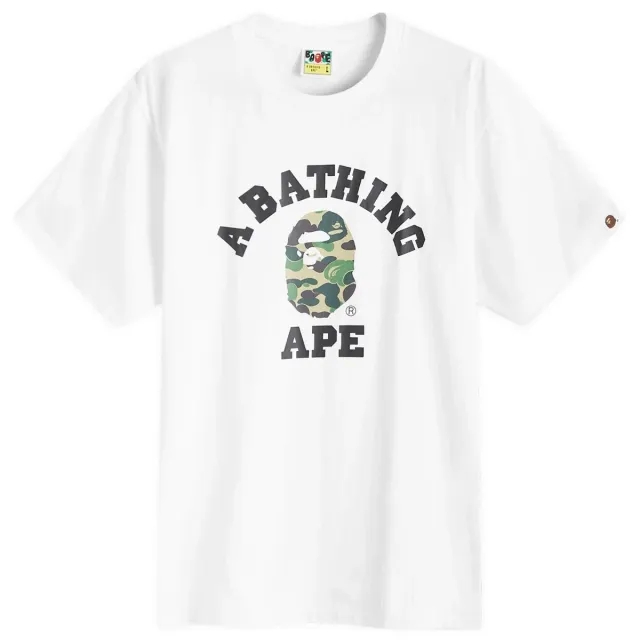 T-Shirt A Bathing Ape Abc Camo College Tee White/ Green Xxl