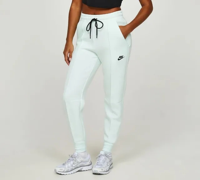 Nike Womens Tech Fleece Mid-Rise Pant - Green - Size S - Green