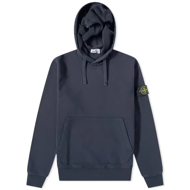 Stone Island Men's Garment Dyed Popover Hoody Navy