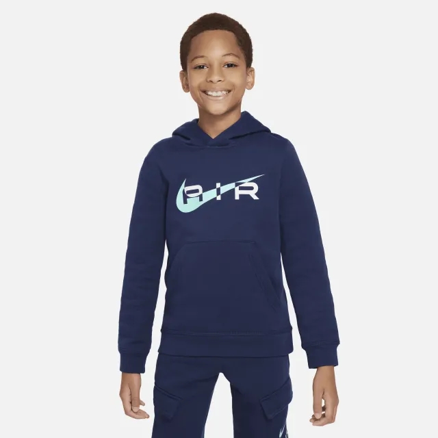 Nike Air Older Kids' Pullover Fleece Hoodie - Blue - Cotton/Polyester