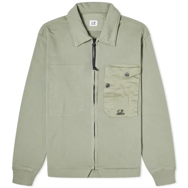 C.P. Company Men's Zip Through Sweat Agave Green