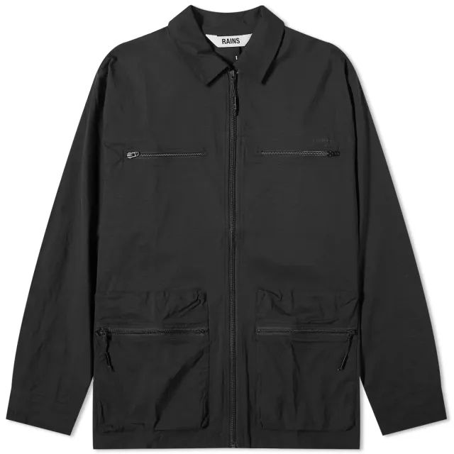 Rains Men's Tomar Zip Overshirt Black