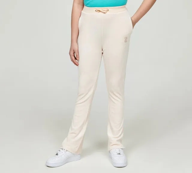 Juicy Couture Girls Diamante Bootcut Jogger - Beige - Size XL/G - Cream