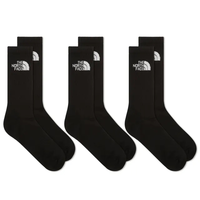 The North Face 3 Pack Multi Sport Cushioned Crew Sock - Black - Size M - Black