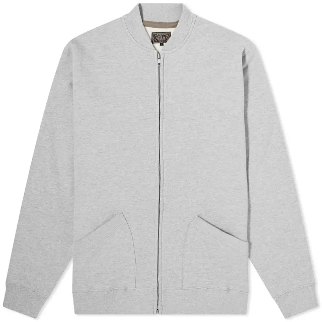 Beams Plus Men's Jersey Zip Bomber Jacket Grey