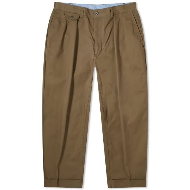 Beams Plus Men's 2 Pleat Chino Olive