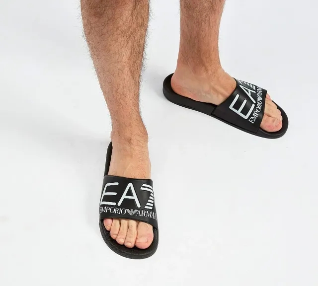 EA7 Sea World Slide - Black - Size 7.5 - Black