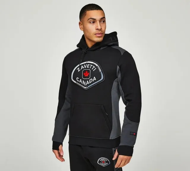 Zavetti Canada Botticini 2 Tone 2.0 Overhead Hoodie - Black - Size S - Black