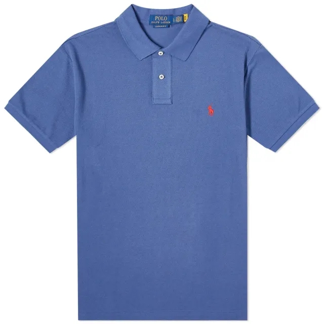 Polo Ralph Lauren  POLO COUPE DROITE EN COTON BASIC MESH  men's Polo shirt in Blue