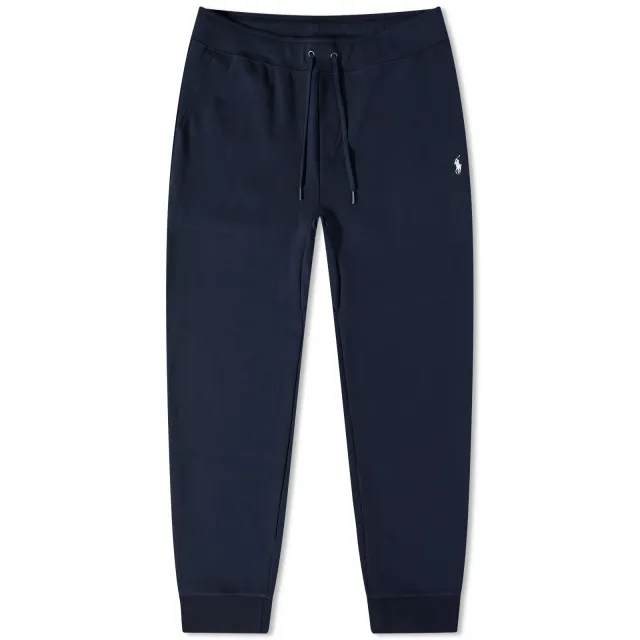 Polo Ralph Lauren Icon Logo Double Knit Cuffed Joggers In Aviator Navy