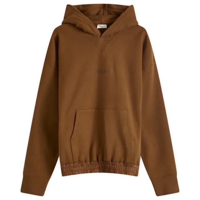 Saint Laurent Men's Triangle Hoodie Khaki